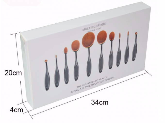Grupo de escova completo da composição dos cosméticos, escovas ovais da composição da escova de dentes de 10 partes