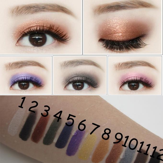 Sombra portátil do pigmento do brilho dos cosméticos da composição do olho das mulheres 12 cores