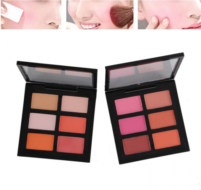 A composição cor-de-rosa da cara cora paleta do contorno dos cosméticos para a cor do mordente 6