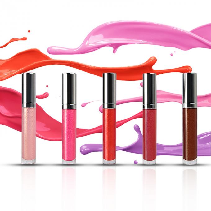 Os produtos de composição Longlasting do bordo 15 cores vislumbram o tubo líquido de Lipgloss da marca própria