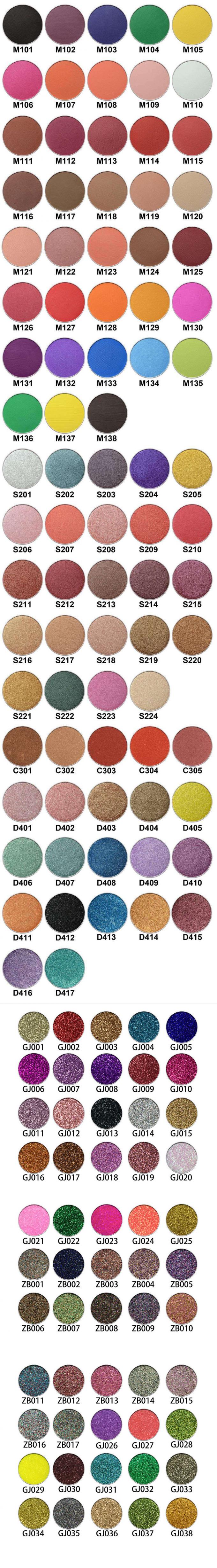 Sombra mineral do pigmento do brilho, paleta da sombra da composição com as 9 bandejas coloridas