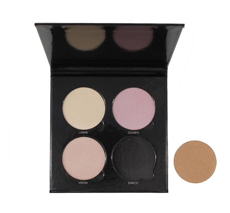 High Pigment Face Makeup Highlighter Palette 4 Color Mineral Material